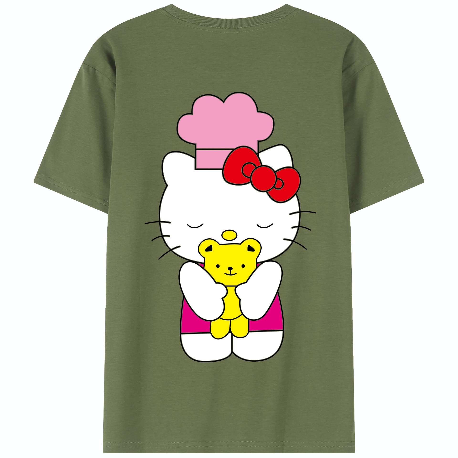 （画像用） Hello Kitty ハローキティ 綿100％半袖Tシャツ（背面プリント）